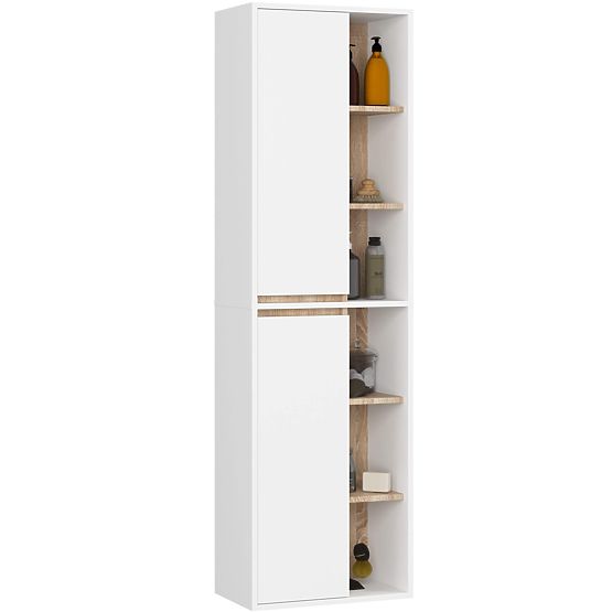 STENSKA KOPALNIŠKA OMARICA VAMI W50 2D 6P BELA / HRAST SONOMA