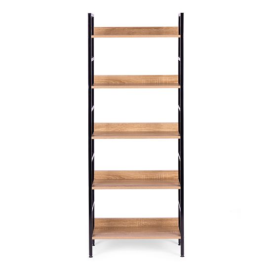 Visoka loft polica s 5 policami kov MDF ModernHome