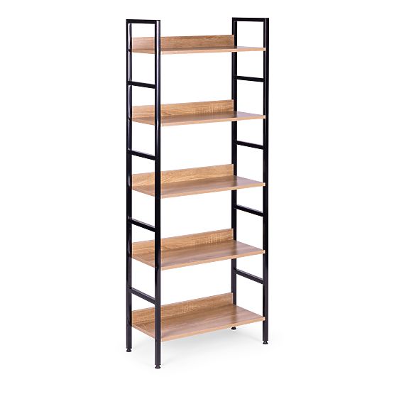 Visoka loft polica s 5 policami kov MDF ModernHome