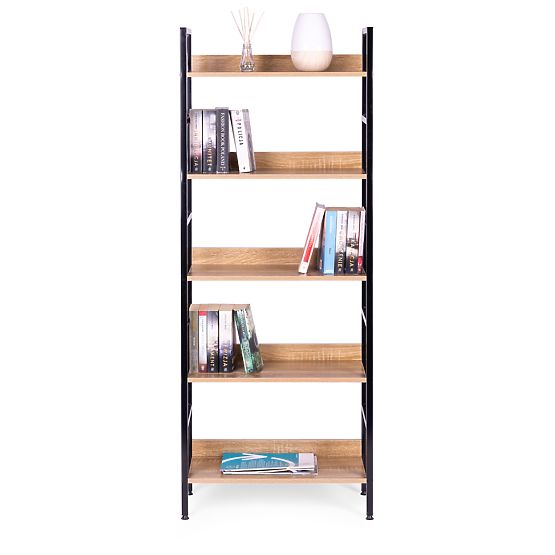 Visoka loft polica s 5 policami kov MDF ModernHome