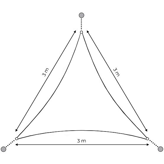 Vodoodporna senčna jadra 3x3x3m ModernHome - bež