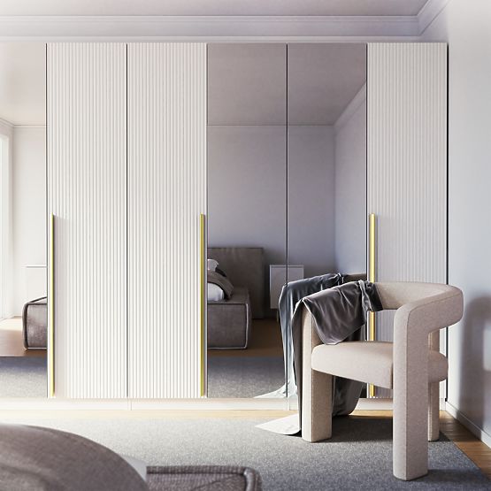 Vrata za omaro Neroli, 45,6 cm, enojni utori, bela