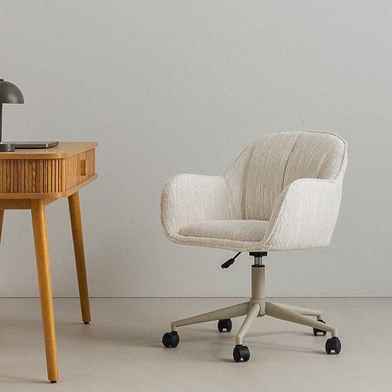 Vrtljiv stol Almeria, kremna/bež noge