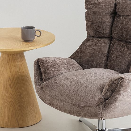 Vrtljiv stol Bolzano, rjavo-siva/kromirane noge