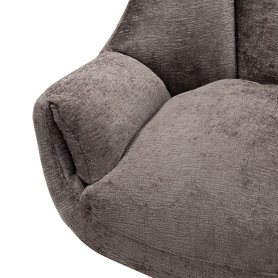 Vrtljiv stol Bolzano, rjavo-siva/kromirane noge