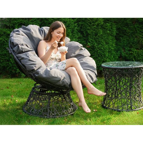 Vrtljiv stol iz sivega tehnoratana TWIST