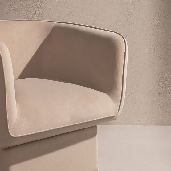 Vrtljiv stol One svetlo bež, velur