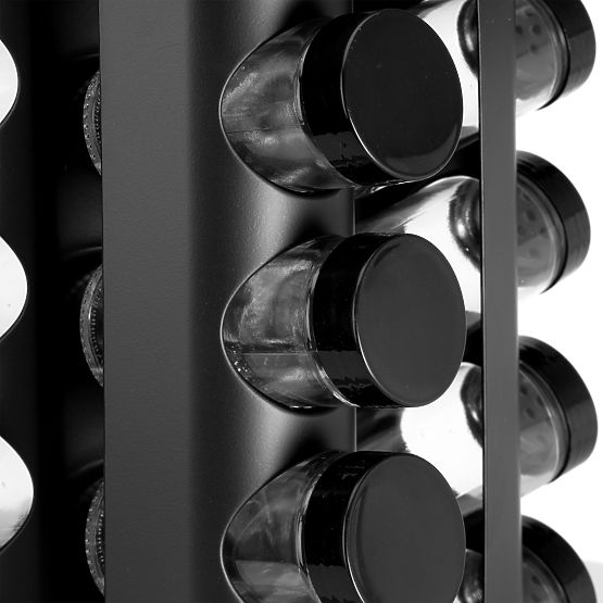 Vrtljivi stojalo za začimbe ROMERO 16 kozarcev + 72 nalepk