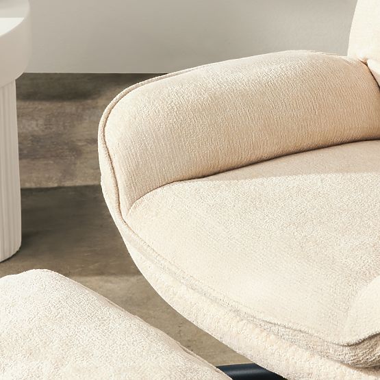 Vrtljivi stol s podnožnikom Verano bež