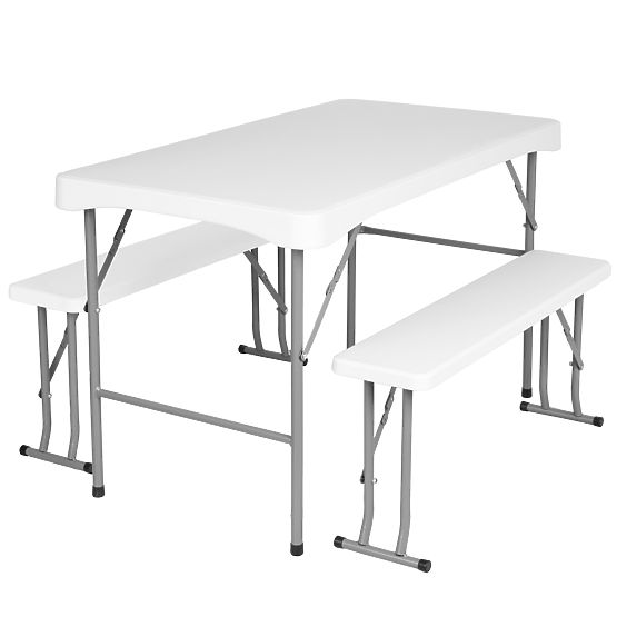 Vrtna catering garnitura STANLEY miza + 2 klopi