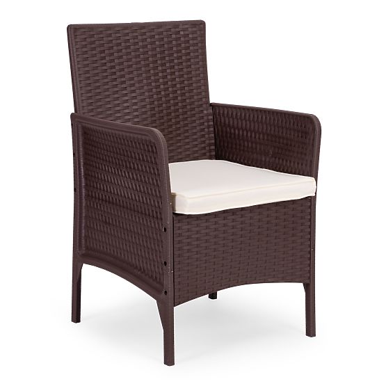 Vrtna garnitura 2 stola + miza kaljeno steklo rjava MultiGarden