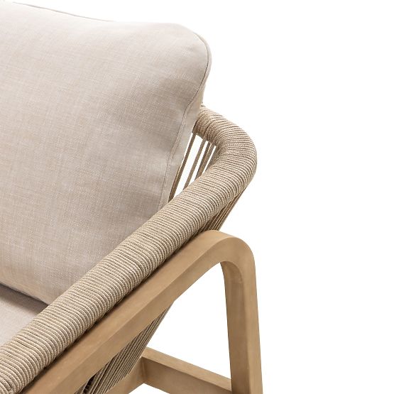 Vrtna garnitura Belpasso, pletenina, evkaliptov les FSC, videz tika, svetlo bež barva