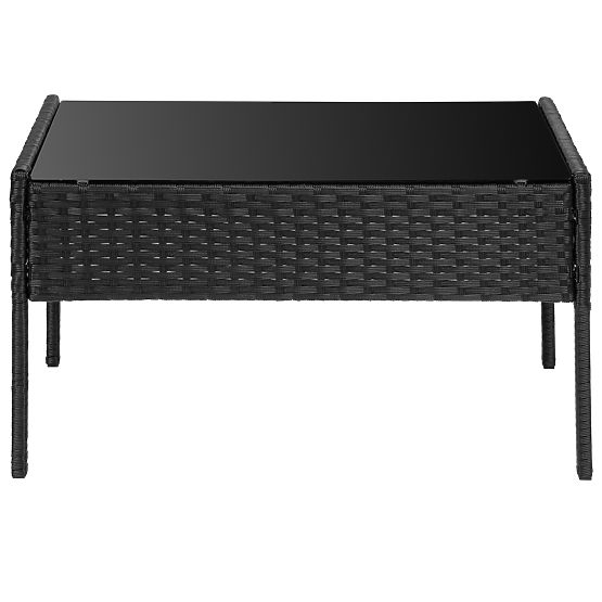 Vrtna garnitura iz tehnoratana MAGNOLIA črna s sivimi blazinami