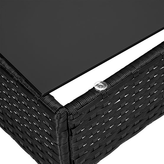 Vrtna garnitura iz tehnoratana MAGNOLIA črna s sivimi blazinami