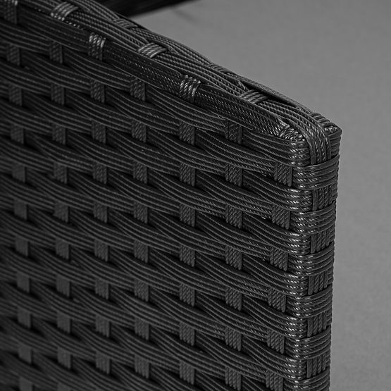 Vrtna garnitura iz tehnoratana MAGNOLIA črna s sivimi blazinami