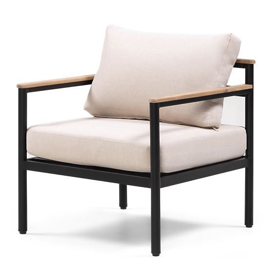 Vrtna garnitura Porticello, aluminij, akacijev les FSC, videz tika, bež/črna