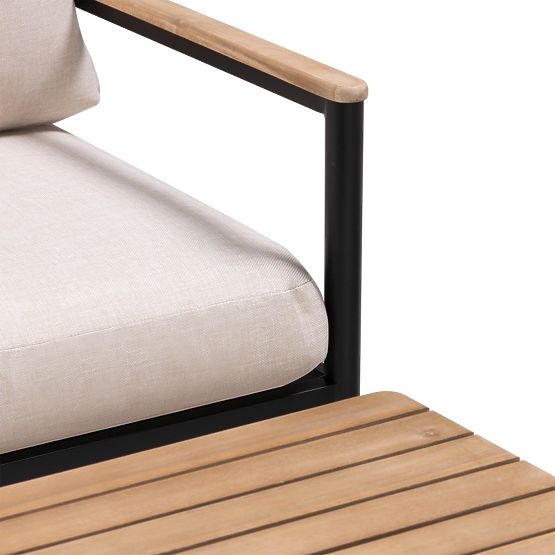 Vrtna garnitura Porticello, aluminij, akacijev les FSC, videz tika, bež/črna