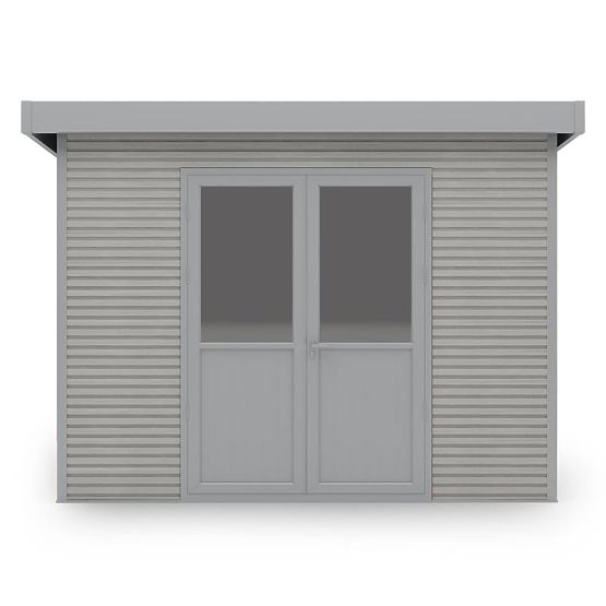 Vrtna hiška Ardena 3x3 m 9 m², temno siva, kompozitni les, aluminij, enostavna montaža