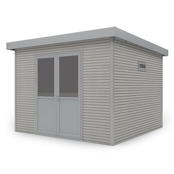 Vrtna hiška Ardena 3x3 m 9 m², temno siva, kompozitni les, aluminij, enostavna montaža