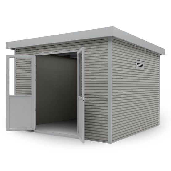 Vrtna hiška Ardena 3x3 m 9 m², temno siva, kompozitni les, aluminij, enostavna montaža
