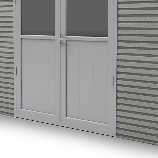 Vrtna hiška Ardena 3x3 m 9 m², temno siva, kompozitni les, aluminij, enostavna montaža