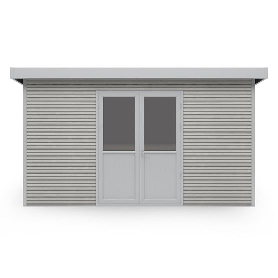 Vrtna hiška Ardena 4x3 m 12 m², temno siva, kompozitni les, aluminij, enostavna montaža