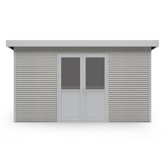 Vrtna hiška Ardena 4x3 m 12 m², temno siva, kompozitni les, aluminij, enostavna montaža