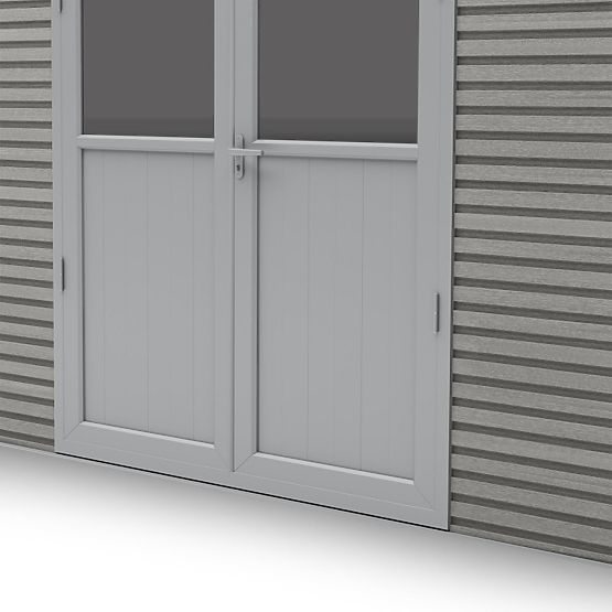 Vrtna hiška Ardena 4x3 m 12 m², temno siva, kompozitni les, aluminij, enostavna montaža