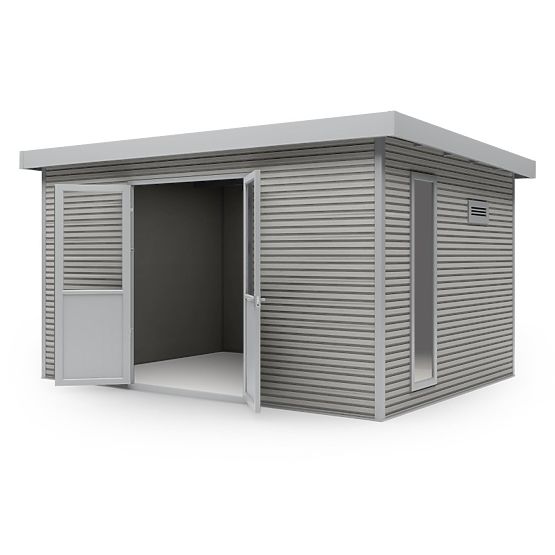 Vrtna hiška Ardena 4x3 m 12 m², temno siva, kompozitni les, aluminij, enostavna montaža