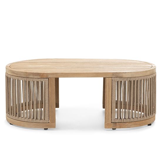 Vrtna kotna garnitura s stolom Vetralla, pletenje, akacijev les FSC, videz tikovine, svetlo bež