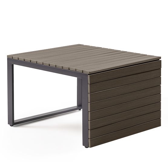 Vrtna kotna sedežna garnitura s stolom Valongo, polywood, spun-poly, svetlo siva/antracitna