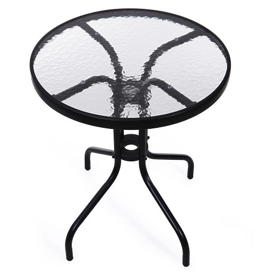 Vrtna miza 60cm kaljeno steklo miza za vrt teraso balkon