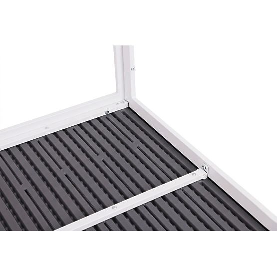 Vrtna miza za 6 oseb 156x78 cm polywood pohištvo za teraso siva bela MultiGarden