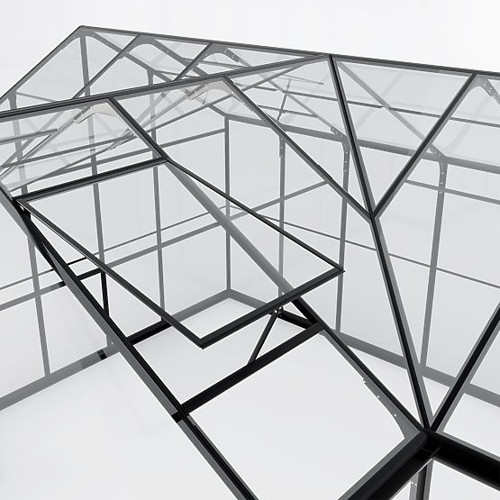 Vrtna oranžerija Royal Green Standard 16,6 m² z osnovo, kaljeno steklo 4 mm, aluminij, črna