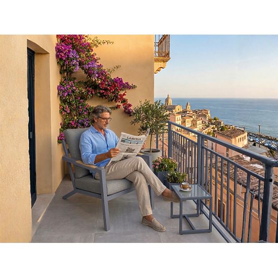 Vrtni aluminijasti stol MISTERIOSO udoben sedež