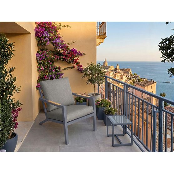 Vrtni aluminijasti stol MISTERIOSO udoben sedež