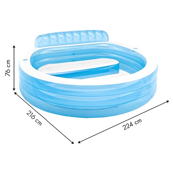 Vrtni bazen s sedeži 229x218cm Intex 57190