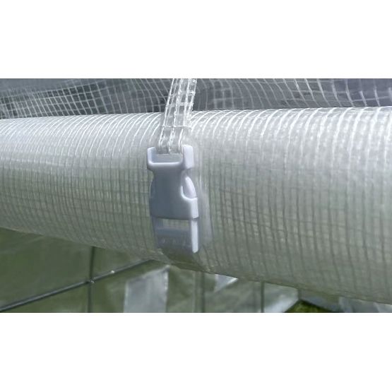 Vrtni folijarnik tunel 3x2x2 m večnamenski kovinski okvir bela folija 2 vhoda