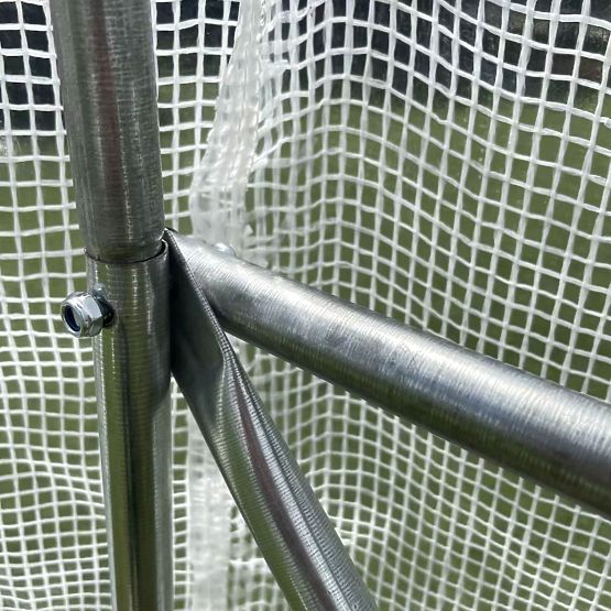 Vrtni folijarnik tunel 3x2x2 m večnamenski kovinski okvir bela folija 2 vhoda