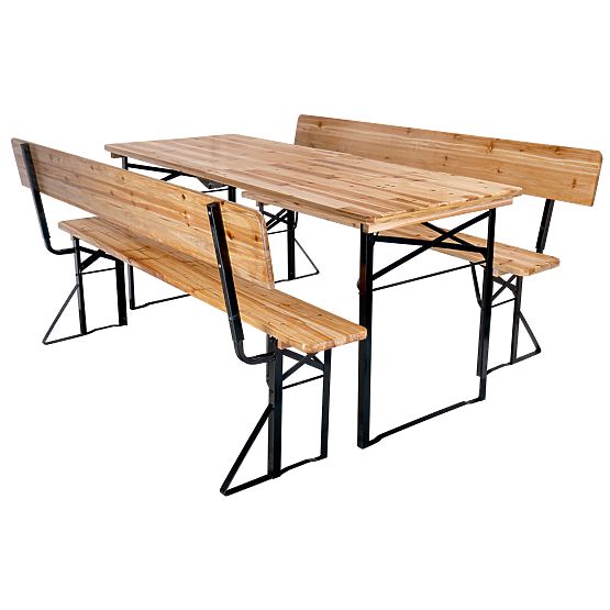 Vrtni komplet jekleno-leseni PORTER 170 cm miza + 2 klopi