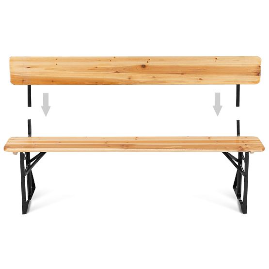 Vrtni komplet jekleno-leseni PORTER 170 cm miza + 2 klopi