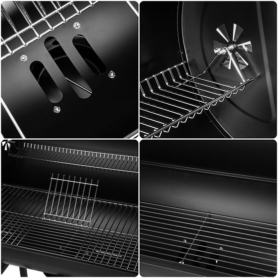 Vrtni kotni žar 2 rešetki pepelnik BAREL WOOD