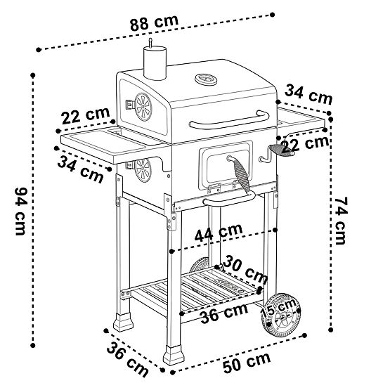 Vrtni kotni žar z litoželezno rešetko FERRO