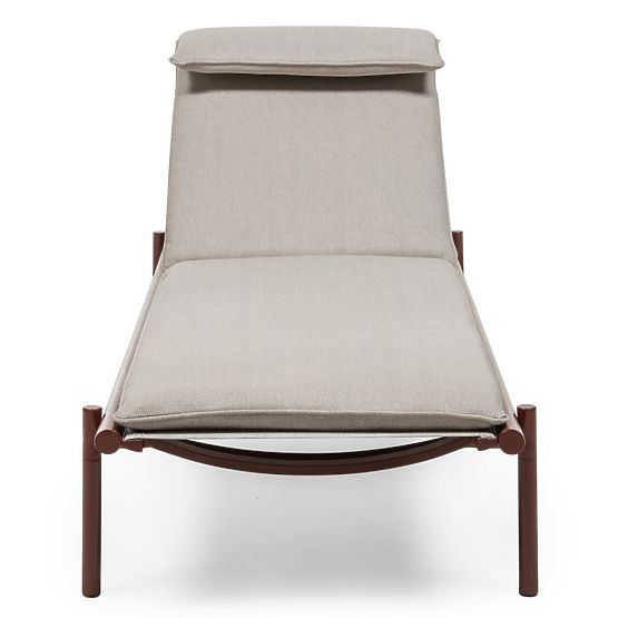 Vrtni ležalnik Amarello nastavljiv, aluminijast, svetlo bež/bordo rjav