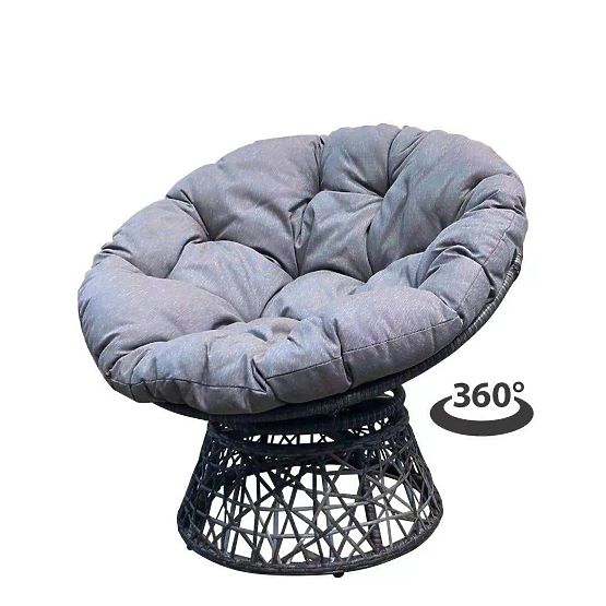 Vrtni ležalnik iz tehnoratana + miza TWIST siva