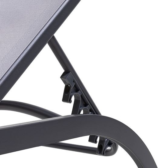 Vrtni ležalnik Sandy nastavljiv, siv/temno siv