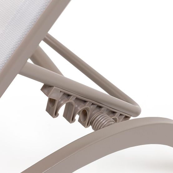 Vrtni ležalnik Sandy nastavljiv, svetlo siv/bež