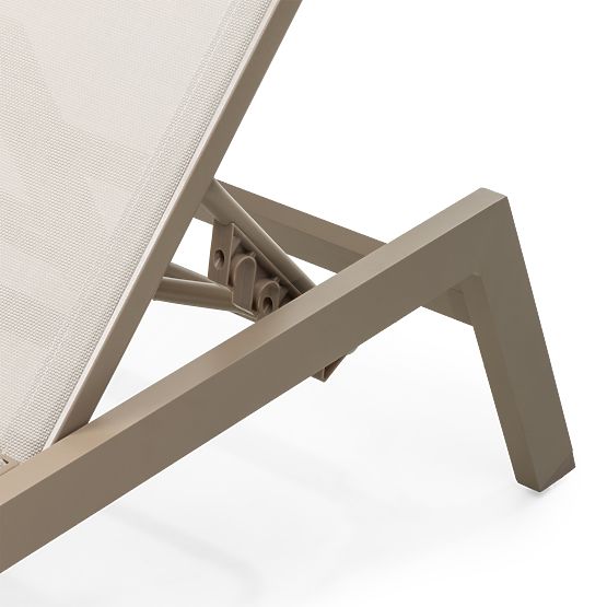 Vrtni ležalnik Shelly nastavljiv, aluminijast, bež