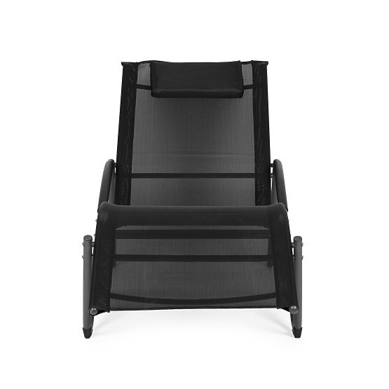 Vrtni ležalnik z naslonom za glavo jeklena konstrukcija črna MultiGarden