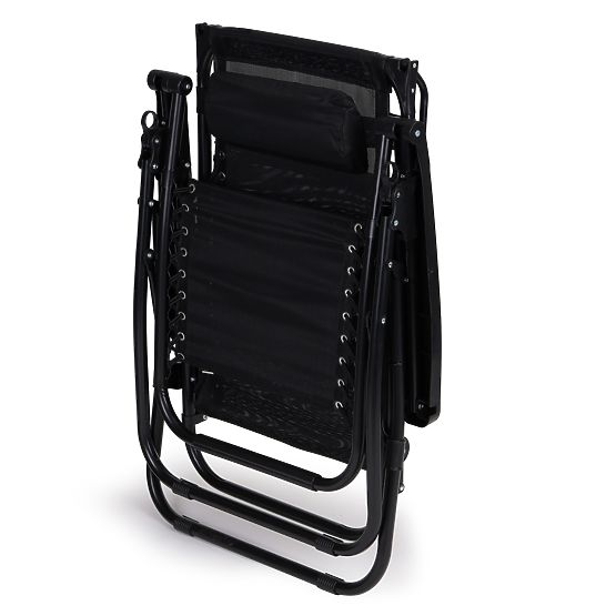 Vrtni ležalnik z nastavljivim naslonjalom in premično streho Modernhome - črn